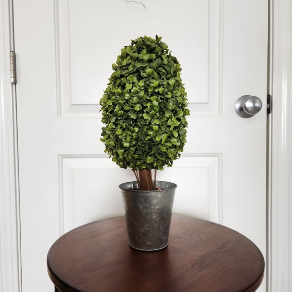 Other - Artificial Plant Fake Plant Ball Shaped Fake Boxwood in rustic metal container